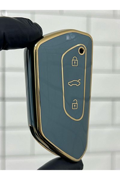 BARKAS ELEKTRONİK Volkswagen Golf 8 Caddy Polo Smart Nano Key Case Gray