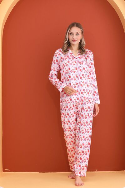 Butik Flamingo Baskılı Pijama Takımı