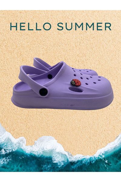 GOFLEX Παντόφλες Unisex Λιλά Χρώμα Πασχαλίτσα με φιγούρες