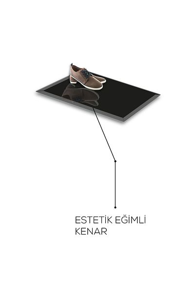Decorita Black Satina Glass - 40cm x 60cm, Non-Slip Mat, Solid Color
