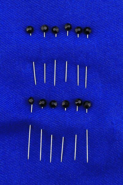 Leydem Siyah Taşlı Eşarp Iğnesi 12 Adet