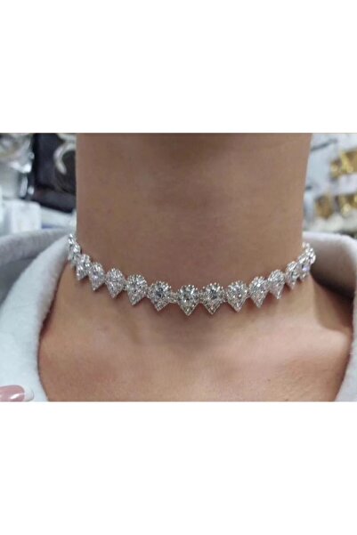 METİN BARIŞ Lolo Bijuteri Çanta LOLO0171 Choker Gümüş Kaplama Kararmaz Kolye