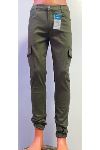 BeyzDenim χακί ελαστικό παντελόνι cargo