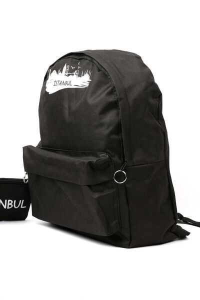 eklesepete Siyah Unisex Su Geçirmez Günlük Sırt Çantası 40x47 cm
