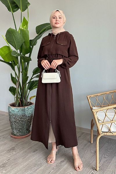 InStyle Bitter Brown Colored Double Pocket Drawstring Ayrobin Cap