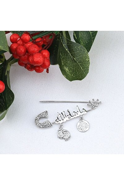 Hobi Dünya Arapça Maşallah Yazılı Bebek Iğnesi Gümüş