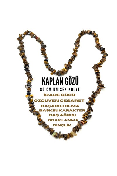 YILDIZ DOĞAL TAŞ SERTİFİKALI KAPLAN GÖZÜ 80 CM NATURAL KESİM DOĞAL TAŞ KOLYE