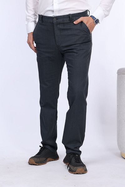 Yeniay Gray Lycra Summer Thin Jeans - Classic Cut