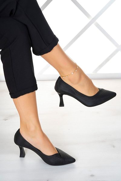 Erkan Saçmacı Rochie De Seara Amelia Neagra Satin - Pantofi Cu Toc 6 Cm