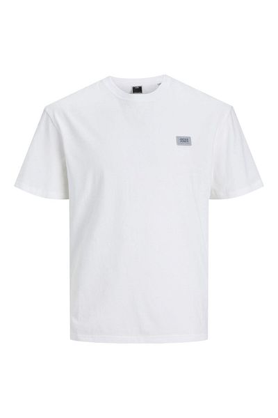 Jack & Jones JACK&JONES JCOCLASSIC Λευκό μπλουζάκι με στριφώματα - λαιμόκοψη, μοντέλο SS, SN 12240266