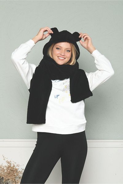 MyBen Plyšová čepice s kapucí Šála Welsoft Fleece Krční límec Šála Větruodolná čepice do uší Kpşnl05