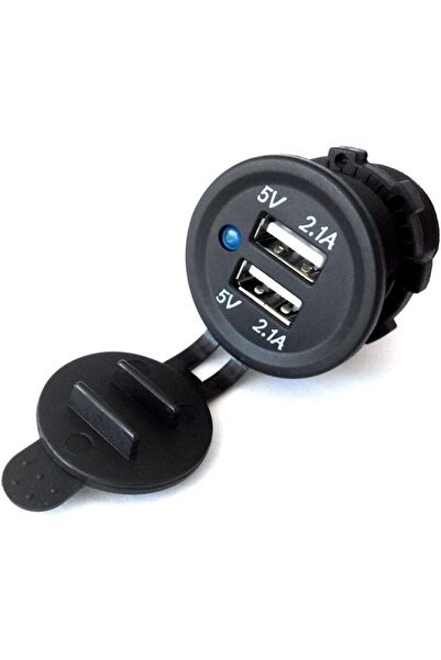 aogo 2 Usb Şarj Soketi Güç Çıkışı 1a - 2.1a Su Geçirmez Tekne Araba Motorsiklet Usb Priz 12 Volt