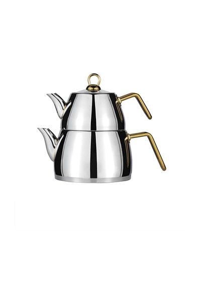Amboss Aquamarine Large Size Gold Steel Handle Teapot Aqa-4943 Fma05183