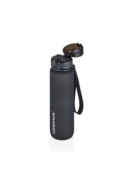 Uzspace Time Tritan Large Size 28 Cm 1000ml 1 Liter Water Bottle Bpa 3038 Black