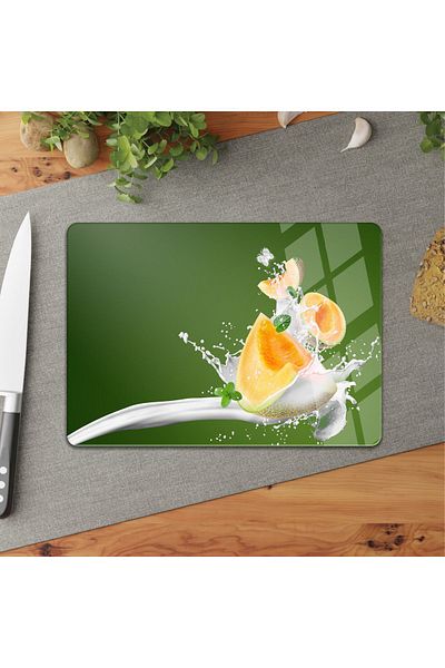 DreamHomes 25*35 GLASS Cutting Board - Milk Melon Pattern