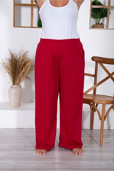 MyBen Women's Large Size Oversize Two Thread Burgundy Sweatpants Xl /2xl /3xl /4xl /5xl 6xl Mybn04