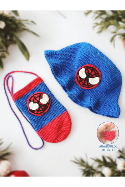 PERFECT Spiderman Şapka Matara Suluk Kılıfı Set Örümcek Adam