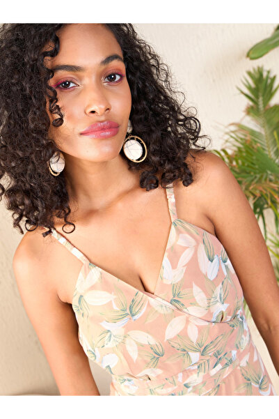 Sassafras By Styli Floral Strappy Wrap Front Maxi Dress