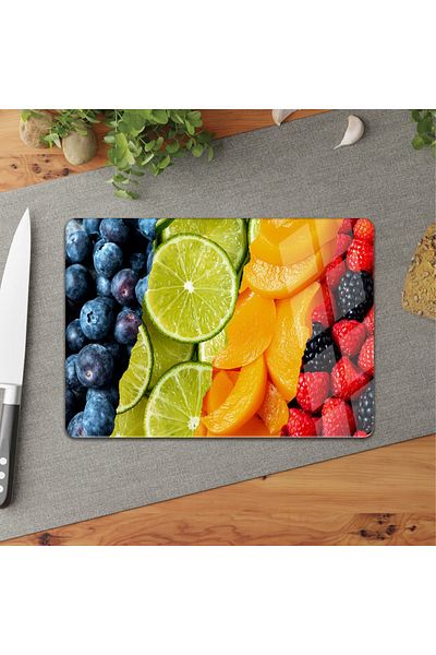DreamHomes Fruits 25*35 Glass Cutting Board
