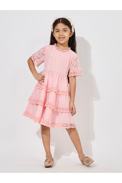 Styli Lace Insert Layered Dress