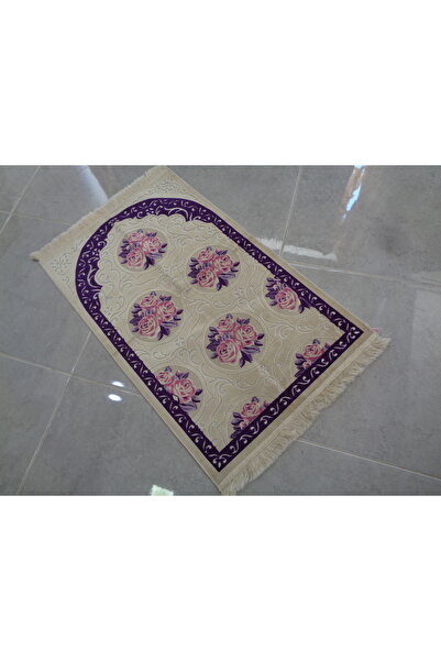 ŞAHMERDANOĞLU Şahmerdanoğlu 110x70Cm Güllü-Simli Kadifeden Enfes Seccade, Hafif & Kalın & Yumuşacık Namazla OR