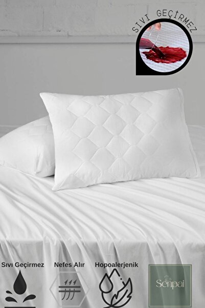 Senpai Kapitone-fermuarlı Microfiber %100 Sıvı Su Geçirmez Yastık Alezi Koruyucu
