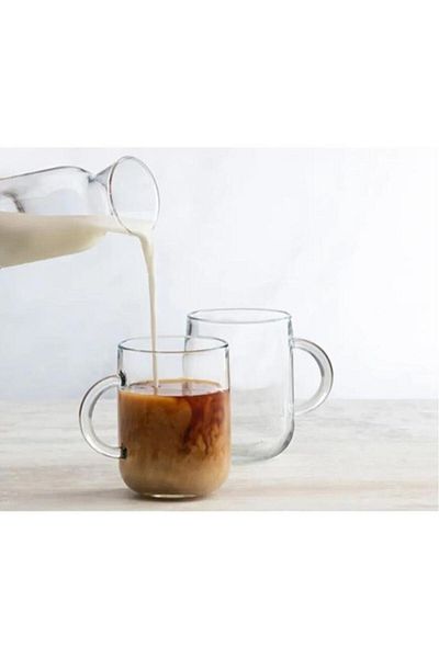 Paşabahçe 55753 Iconic Tea Coffee Cup Set - 2 Pieces, 330cc, Mug with Handle