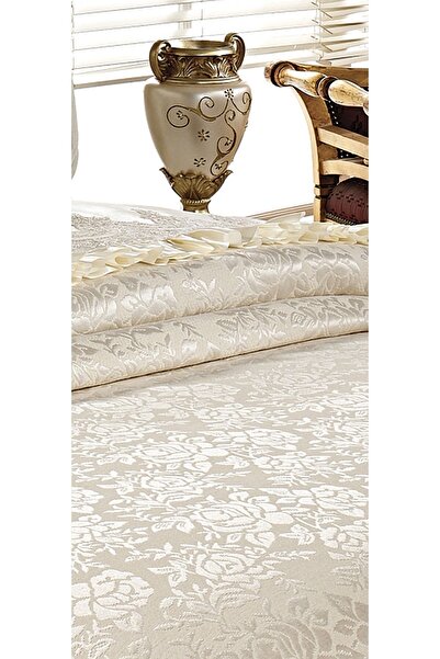 BALADI HOME Pique Bedspread Double Dowry Box 6 Pieces Lace Satin
