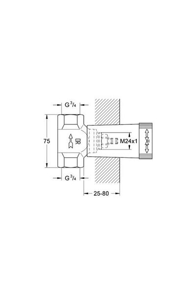 Grohe Inner Body For Built-in Stop Valve 3 4" -29802000