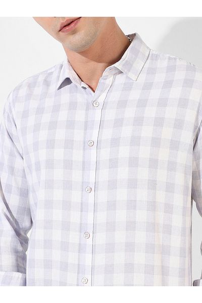 Campus Sutra By Styli Gingham Checked Button-Down Casual Shirt