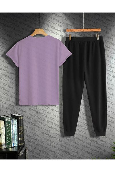 arıkoğlu kumaşçılık Oakland Printed Unisex Oversize T-Shirt and Sweatpants - Σετ γάλακτος 2 τεμαχίων κάτω
