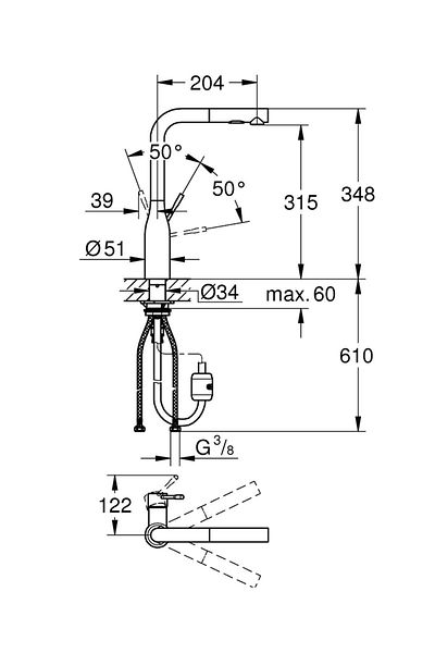 Grohe Essence Cool Sunrise Spiral Sink Faucet - 30270Gl0