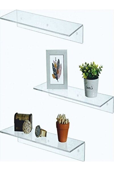 SeHa Design Pleksi Akrilik Raf 3 Mm Kalınlık ( En 8 Cm Boy 40 Cm L Raf ) Cm Şeffaf 1 Adet