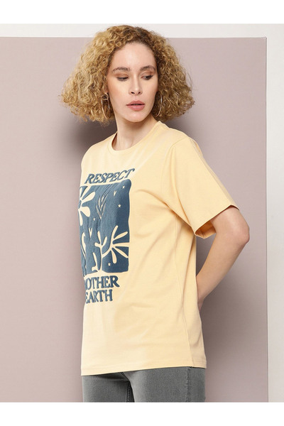 Dillinger By Styli Oversized Embossed Print Combed Cotton T-Shirt