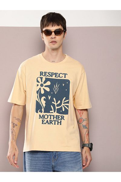 Dillinger By Styli Respect Mother Earth Graphic Print Oversized T-Shirt