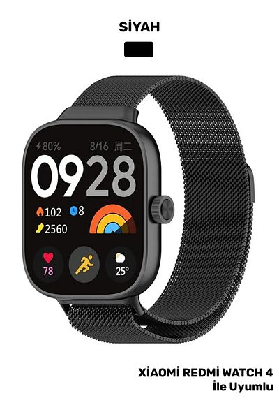 CONOCER ساعة Xiaomi Redmi Watch 4-5 متوافقة مع شبكة معدنية مغناطيسية قابلة للتعديل من الفولاذ المقاوم للصدأ