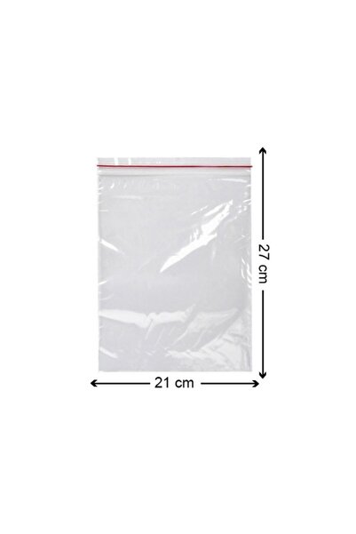 Merpak Ambalaj Kilitli Torba 21x27 Cm 100'lü Kilitli Buzdolabı Poşeti Şeffaf Kilitli Poşet Kilitli Saklama Poşeti