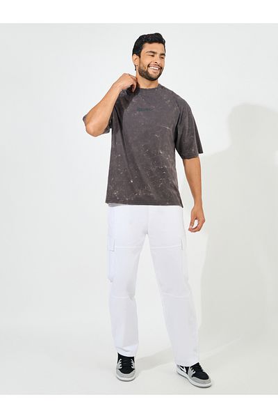 Styli Acid Washed Self Piping Heavy Jersey Oversized T-Shirt