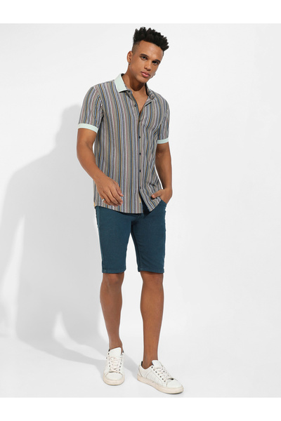 Campus Sutra By Styli Contrast Knitted Button Down Shirt