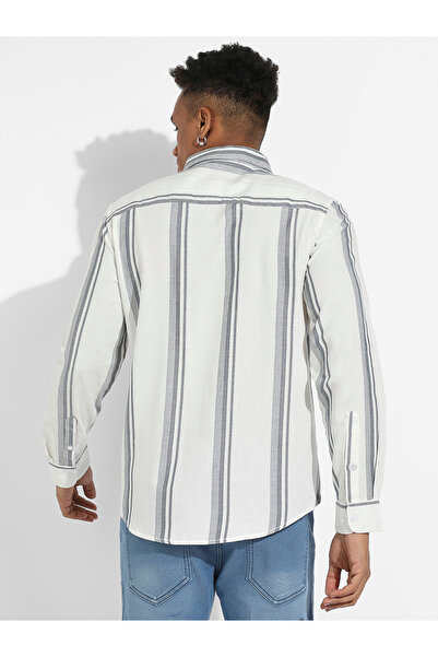 Campus Sutra By Styli Slim Collar Striped Regular Fit Shirt