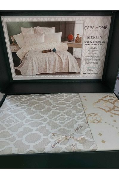 Çapa Home 9 Pieces Premium Bed Sheet Picket Bed Complete Bridal Set