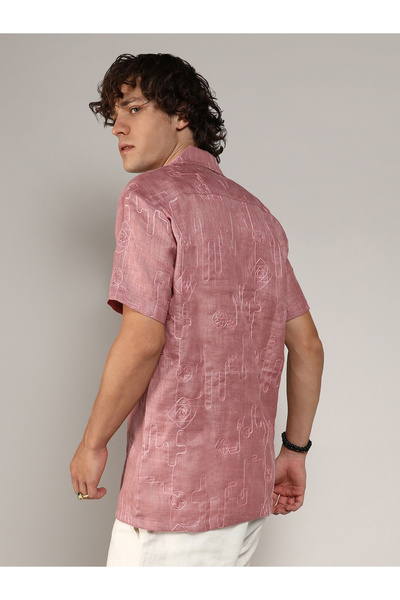 Campus Sutra By Styli Embroidery Pattern Regular Shirt with Buttons