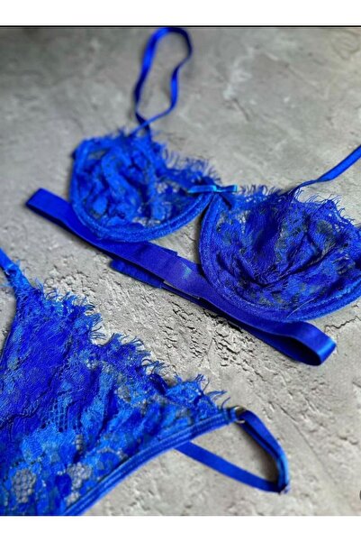 CARLA UNDERWEAR Saks Dantelli Iç Çamaşır Takımı