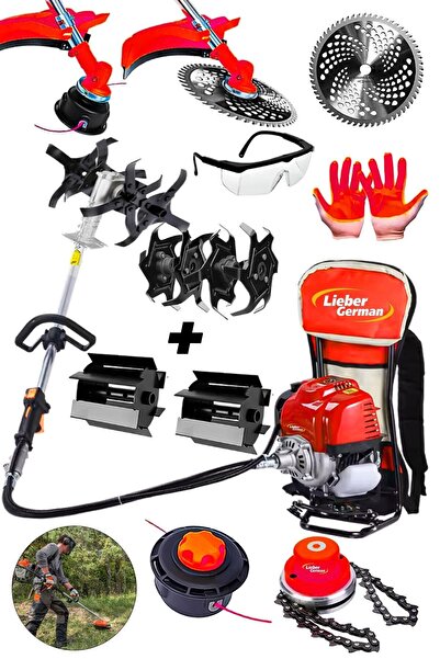 Lieber German Teknoloji 2.4 Hp Sırt Tipi Benzinli Ot Çim Biçme Tırpan Makines...