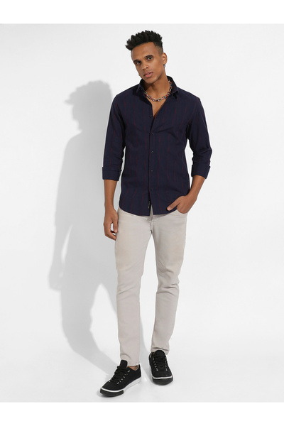 Campus Sutra By Styli Ombre Striped Long Sleeves Casual Shirt