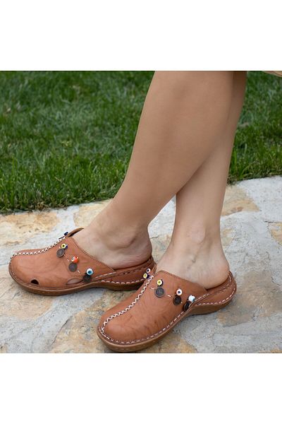 CONSUELO Orthopedic Leather Women's Sabo Slippers - 10302