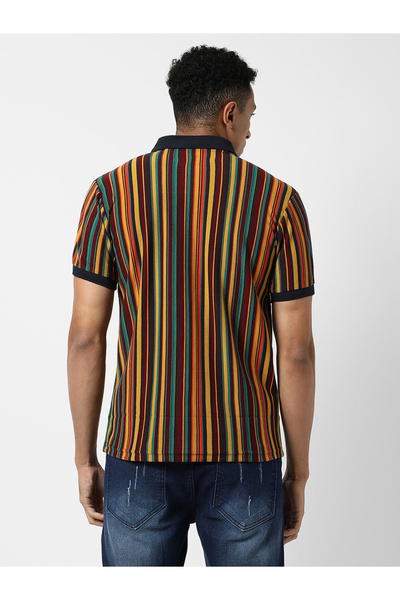 Campus Sutra By Styli Multi Striped Regular Fit Polo