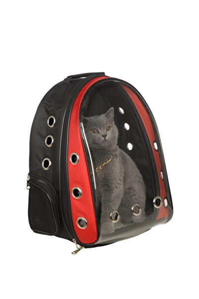 Ksburda Şeffaf Hava Kanallı Kırılmaz Cam Kedi Köpek Taşıma Seyahat Çanta 42*2...