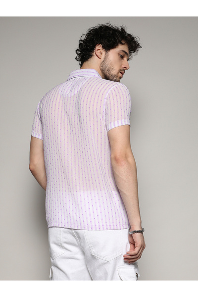 Campus Sutra By Styli Dobby Design Sheer Casual Shirt