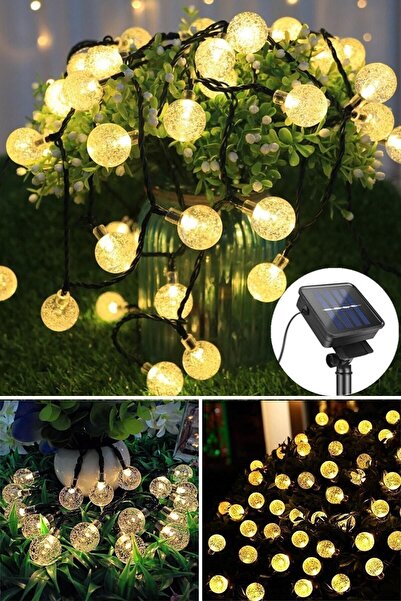 SARFEX Solar Güneş Enerjili 50 Ledli 8 Modlu Cam Kristal Top 8 Metre Gün Işığ...